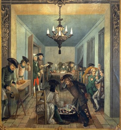 Gravierwerkstatt bei Nacht von Joseph Gabriel Rossetti