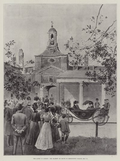 Die Königin in London, Ihre Majestät auf dem Weg zum Kensington Palace, 15. Mai von Joseph Holland Tringham
