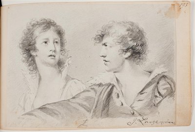Porträt einer Frau und eines Mannes (Ophelia und Selbstporträt als Hamlet?) von Joseph Lange