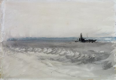 Graues Meer, Boot läuft auf Grund, ca. 1840 von Joseph Mallord William Turner