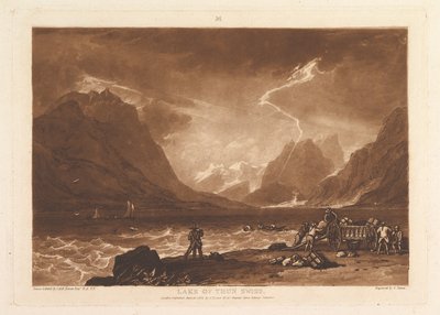 Thunersee, Swiss Liber Studiorum, Teil III, Tafel 15, 10. Juni 1808 von Joseph Mallord William Turner