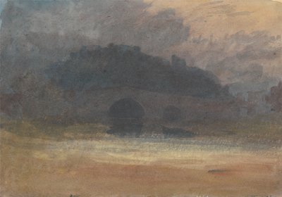 Die Brücke über den Fluss Rye bei Helmsley, mit der Burg im Hintergrund von Joseph Mallord William Turner