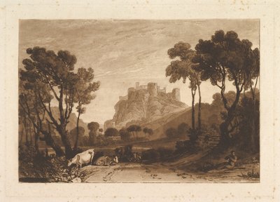 Das Schloss über den Wiesen Liber Studiorum, Teil II, Platte 8, 1808 von Joseph Mallord William Turner