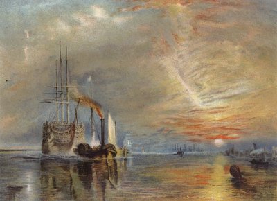 Die alte Temeraire wird zu ihrem letzten Liegeplatz geschleppt von Joseph Mallord William Turner
