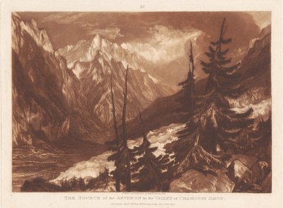 Die Quelle des Arveron im Tal von Chamouni, Savoyen von Joseph Mallord William Turner