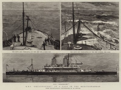 HMS Dreadnought in einem Sturm im Mittelmeer von Joseph Nash