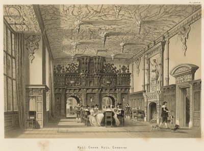 Halle, Crewe Hall, Cheshire von Joseph Nash
