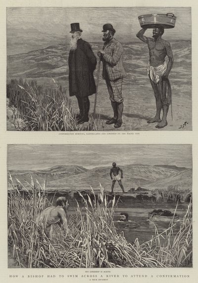 Wie ein Bischof einen Fluss durchschwimmen musste, um an einer Firmung teilzunehmen von Joseph Nash