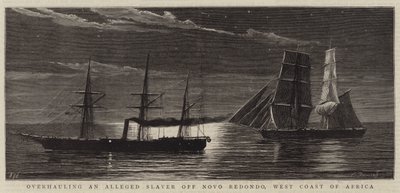 Überholung eines angeblichen Sklavenschiffs vor Novo Redondo, Westküste Afrikas von Joseph Nash