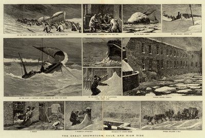 Der große Schneesturm, Sturm und Flut von Joseph Nash