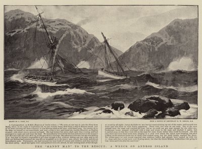 Der Handwerker zur Rettung, ein Wrack auf der Insel Andros von Joseph Nash