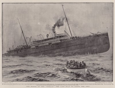 Das Wrack der Stella, das letzte Boot verlässt das Schiff von Joseph Nash