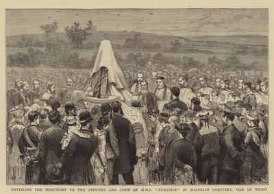 Enthüllung des Denkmals für die Offiziere und Besatzung der HMS Eurydice auf dem Friedhof von Shanklin, Isle of Wight von Joseph Nash