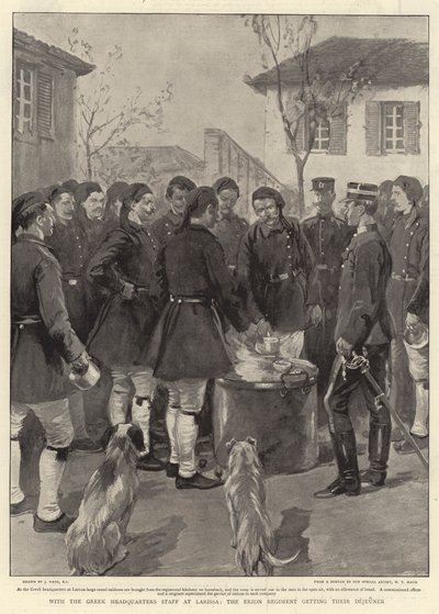 Mit dem griechischen Hauptquartierstab in Larissa, das Erzon-Regiment beim Dejeuner von Joseph Nash