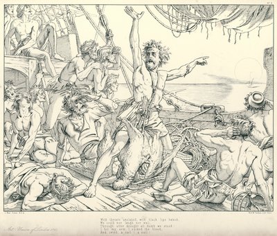 Illustration zu Coleridges Rime of The Ancient Mariner (Gravur) von Joseph Noel (after) Paton