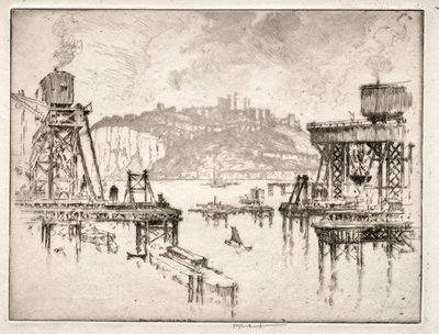Bau des Dover Piers von Joseph Pennell