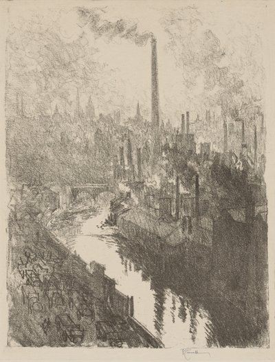 Englische Kriegsarbeit: Der große Schornstein, Der Motorpark von Joseph Pennell