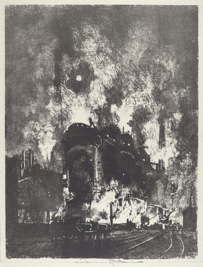 Hochöfen bei Nacht von Joseph Pennell