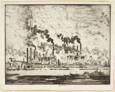Rheinburgen, Duisburg von Joseph Pennell
