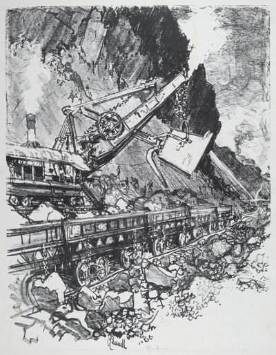 Dampfbagger im Cut bei Bas Obispo von Joseph Pennell