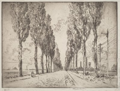 Die Allee, Valenciennes von Joseph Pennell