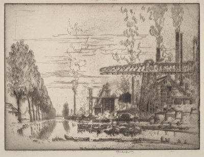 Der Brüsseler Kanal, ein moderner Hobbema von Joseph Pennell
