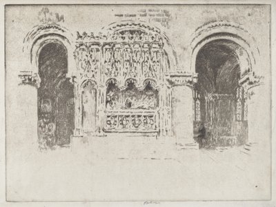 Das Grab des Gründers, Kirche von Saint Bartholomew the Great von Joseph Pennell