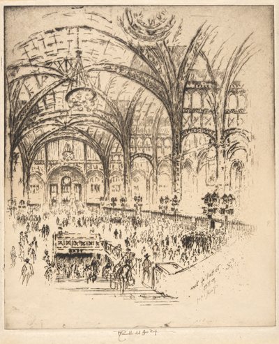 Die Halle des Eisens, Pennsylvania Station, New York von Joseph Pennell
