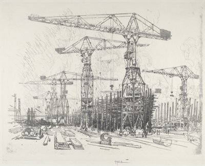 Die alte Schiffswerft von Joseph Pennell