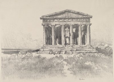 Der Tempel am Meer, Concordiatempel, Girgenti von Joseph Pennell
