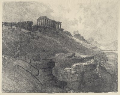 Die Tempel auf der Mauer, Girgenti von Joseph Pennell