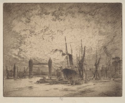 Tower Bridge am Abend von Joseph Pennell
