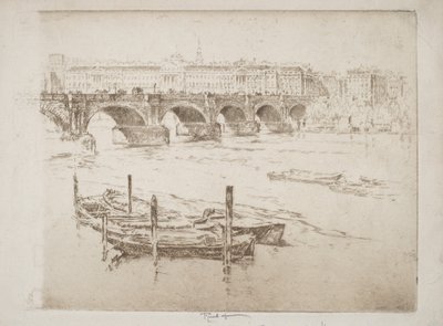 Waterloo Bridge und Somerset House von Joseph Pennell