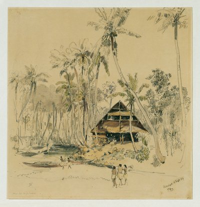 Das Haus des Missionars auf der Insel Puinipet (Ponape), Caroline Islands von Joseph Selleny