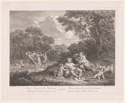 Landschaft mit Bacchus und tanzenden Satyrn und Mänaden von Joseph Wagner