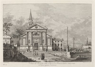 Ansicht der Fassade der Kirche des Heiligen Franziskus von Joseph Wagner after Canaletto