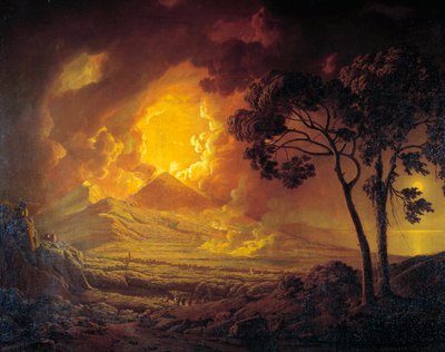 Ausbruch des Vesuvs mit dem Kopf des Heiligen Januarius in Prozession von Joseph Wright of Derby