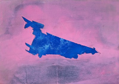 Abstrakte blaue Form von Joshua Hoskins
