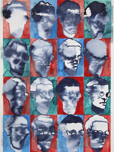 Abstrakte Gesichter Gitter von Joshua Hoskins