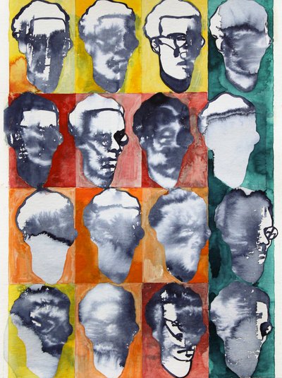 Abstrakte Gesichter Gitter von Joshua Hoskins