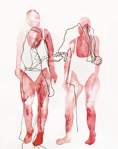 Abstrakte rote Figuren von Joshua Hoskins