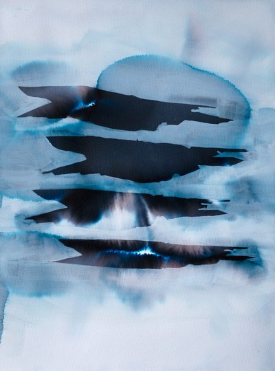 Ätherischer Blauer Tintenfluss von Joshua Hoskins