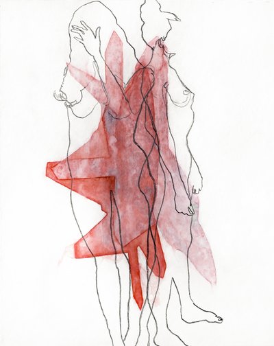 Fließende Formen in Rot von Joshua Hoskins
