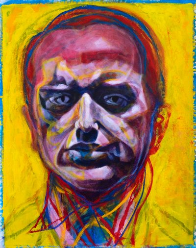 Intensives farbenfrohes Porträt von Joshua Hoskins