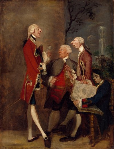 Karikatur von Thomas Brudenell, Baron Bruce, dem ehrenwerten John Ward, Joseph Leeson, später 2. Earl of Milltown, und Joseph Henry von Shafford von Joshua Reynolds