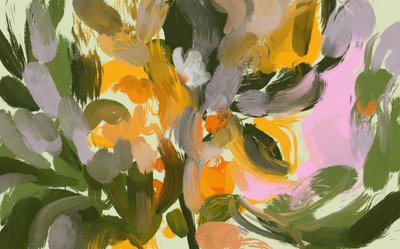 Lebendige abstrakte Blumen von Josie George