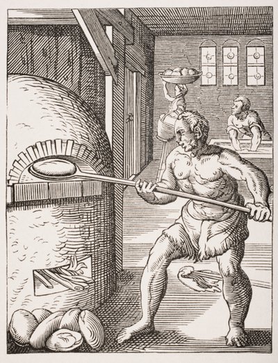 Der Bäcker. 19. Jahrhundert Reproduktion des 16. Jahrhunderts (Gravur) von Jost (after) Amman