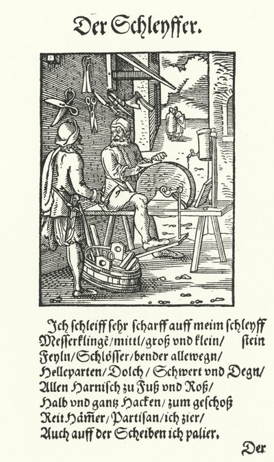 Der Messerschleifer (Stich) von Jost (after) Amman