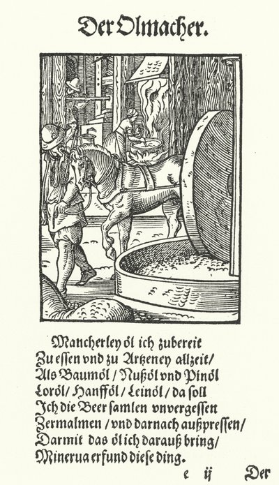 Der Ölhersteller (Stich) von Jost (after) Amman
