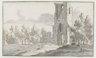 Die Ruine der Kapelle von Eik en Duinen bei Den Haag von Josua de Grave